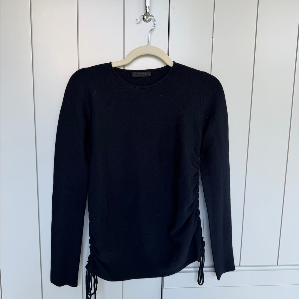The Row Elegant Black/deep Navy Knit Top